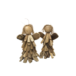 Anioł z surowego drewna Hand Made Patyki 22cm